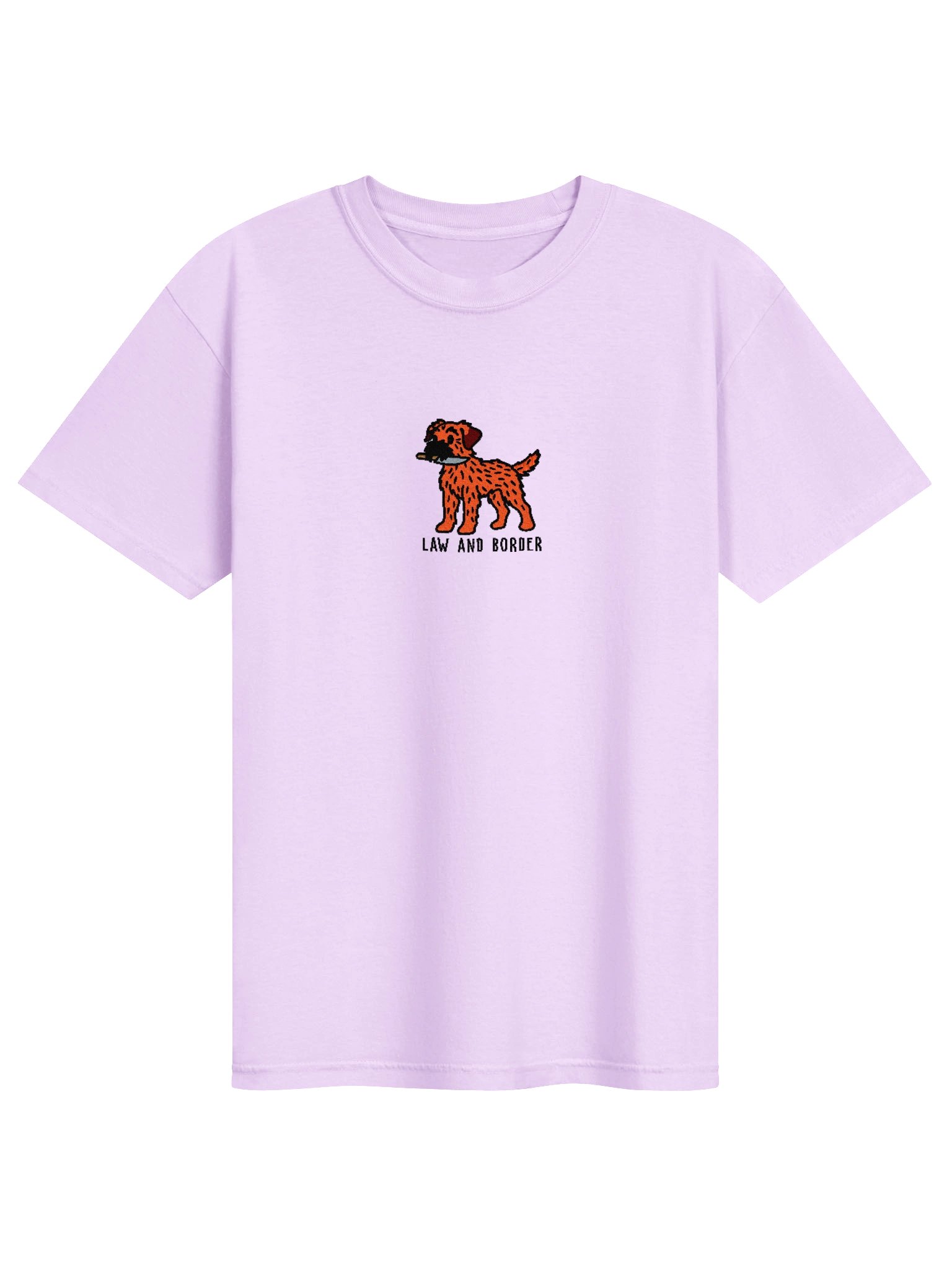 Law and Border Funny Chibi-Style Embroidered T-Shirt for Border Terrier(Red) Owners product image (91)