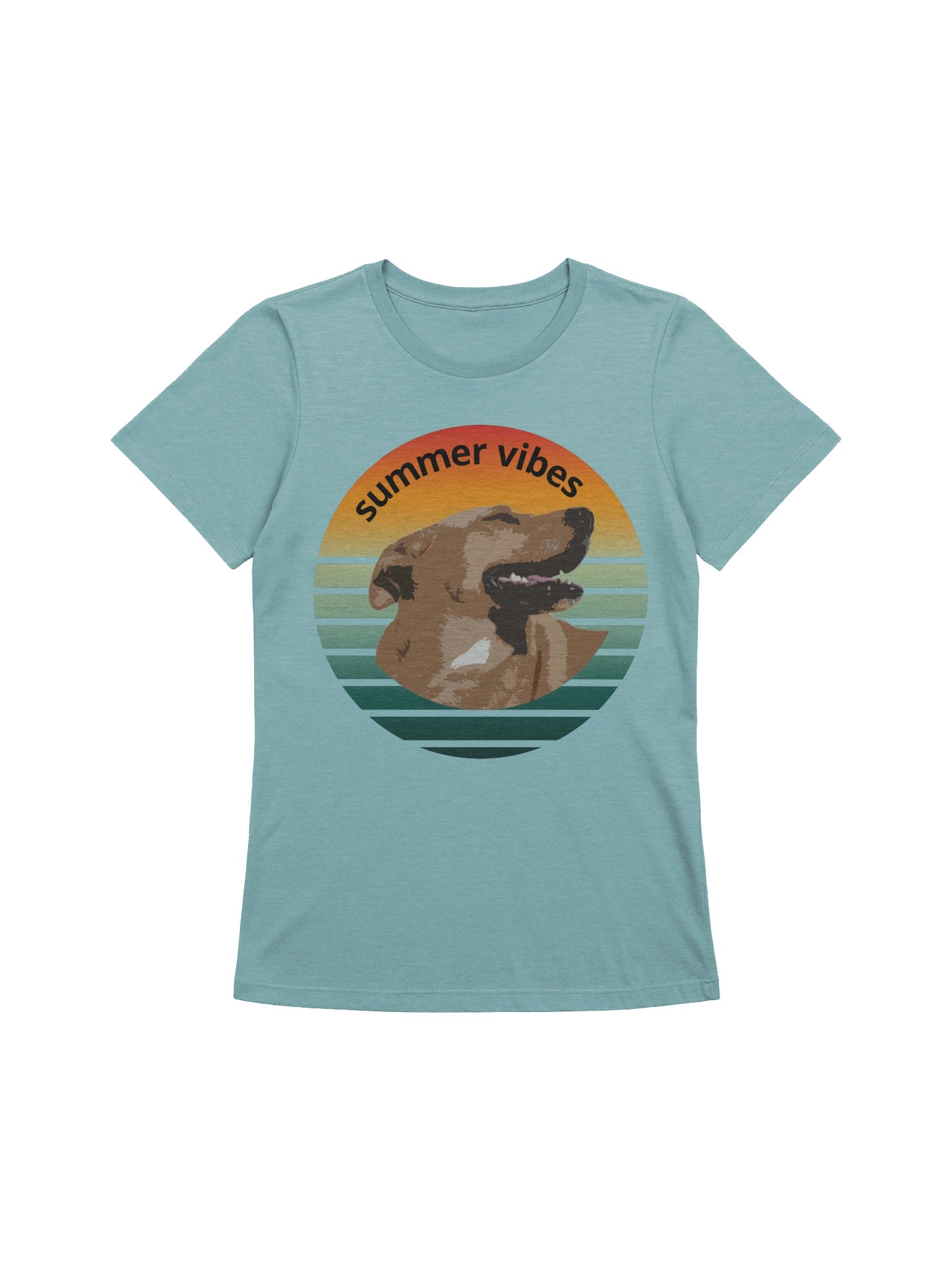 Summer Vibes Retro Dog Sunset Tee product image (1)