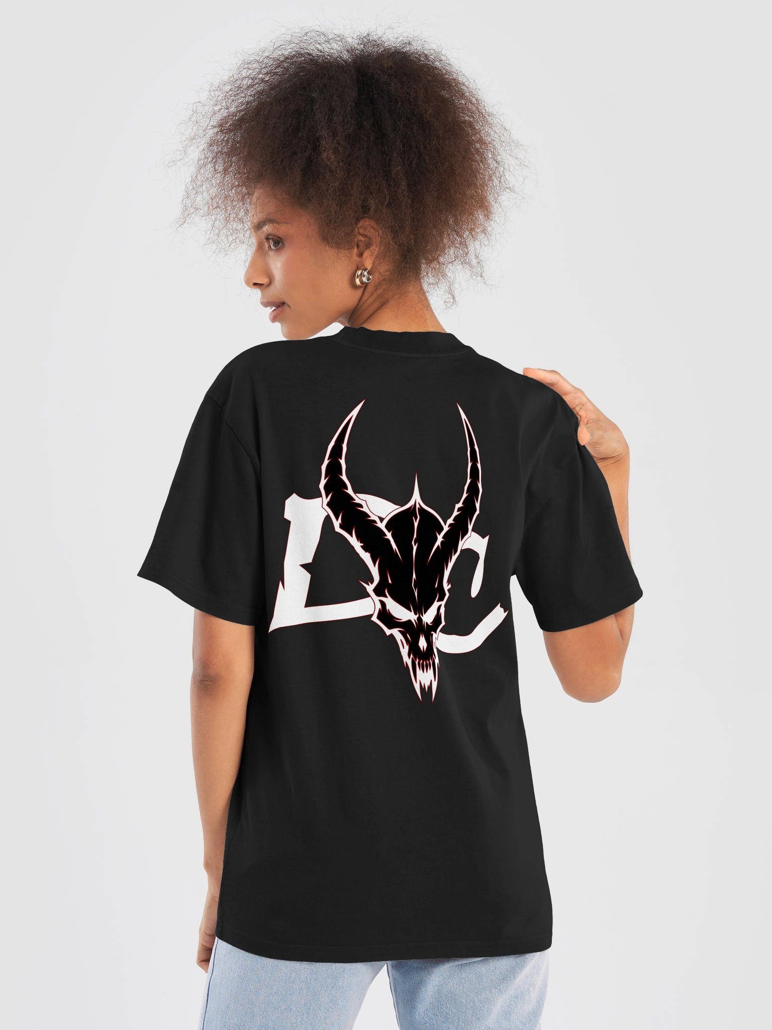 Diabolic Horned Skull Oversized Tee product image (16)