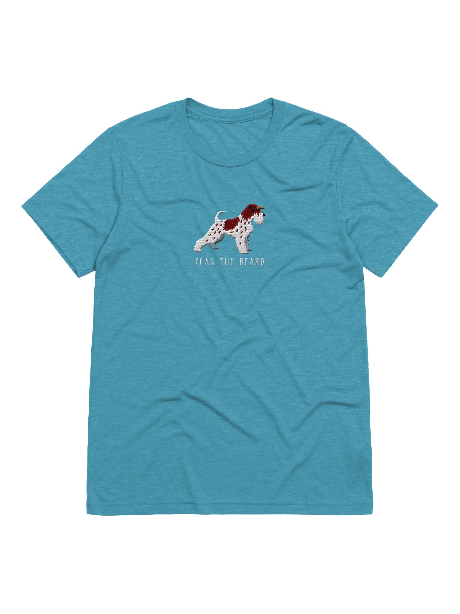 Fear the Beard T-Shirt(Embroidered) of a Miniature Schnauzer(Parti, Liver & White) product image (61)