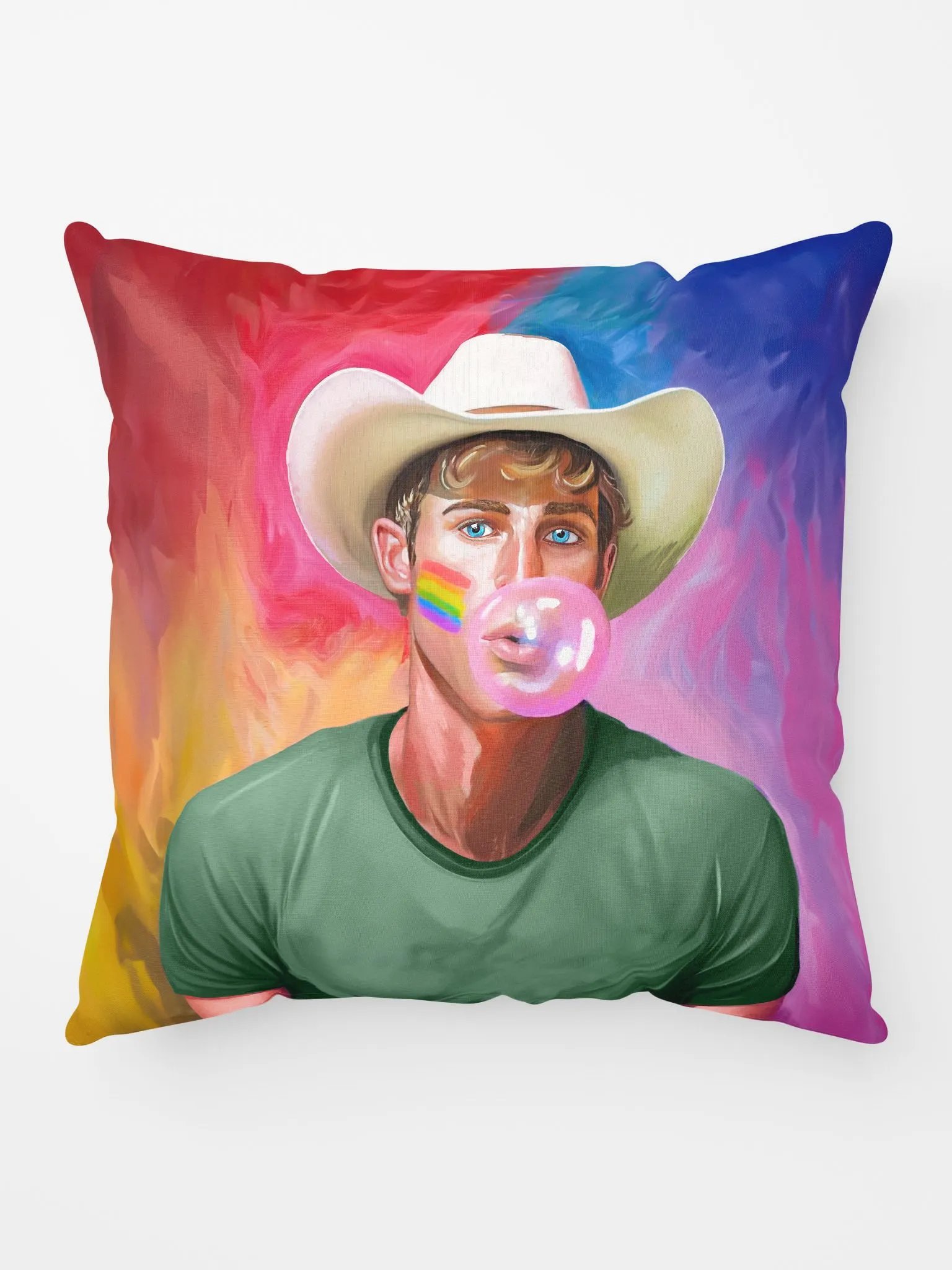 Gay Cowboy Pop Art Throw Pillow product image (1)