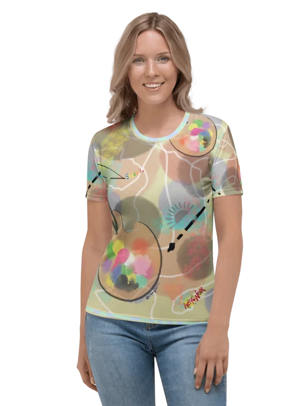 Women's Crew Neck Tee 'Paint It Softly' product image (3)