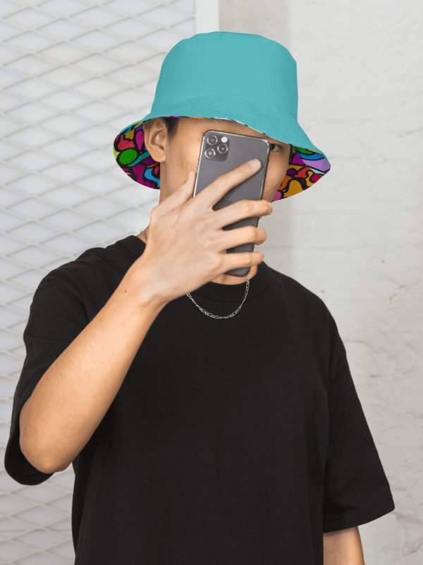 Chaos in Color Reversible Bucket Hat - Wave at Sunset product image (2)