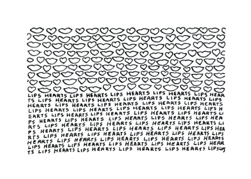 Lips Hearts card print product image (1)