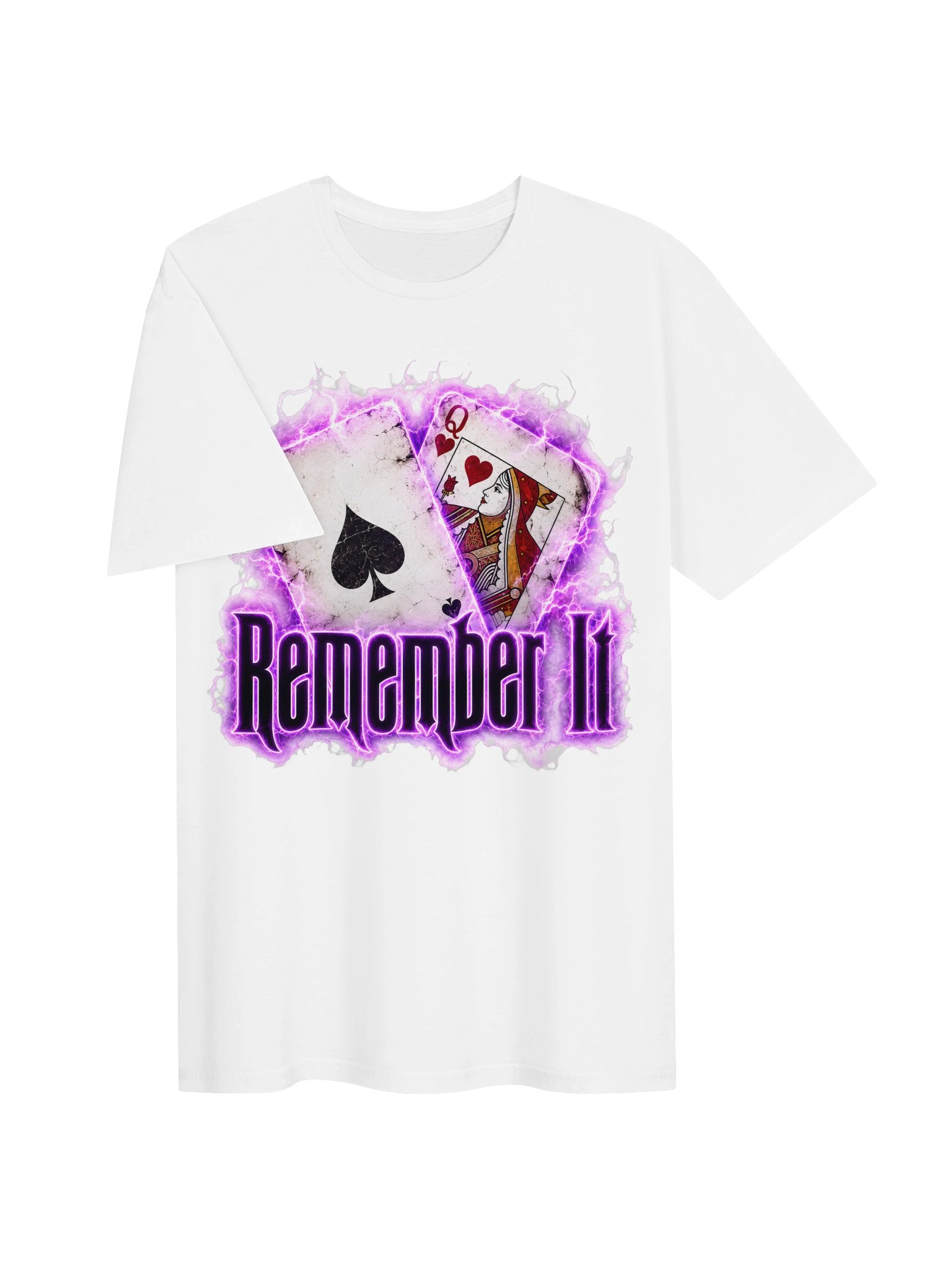 Remember It Gambit Inspired T-Shirt | Ace of Spades & Queen of Hearts Neon Graphic Tee product image (6)