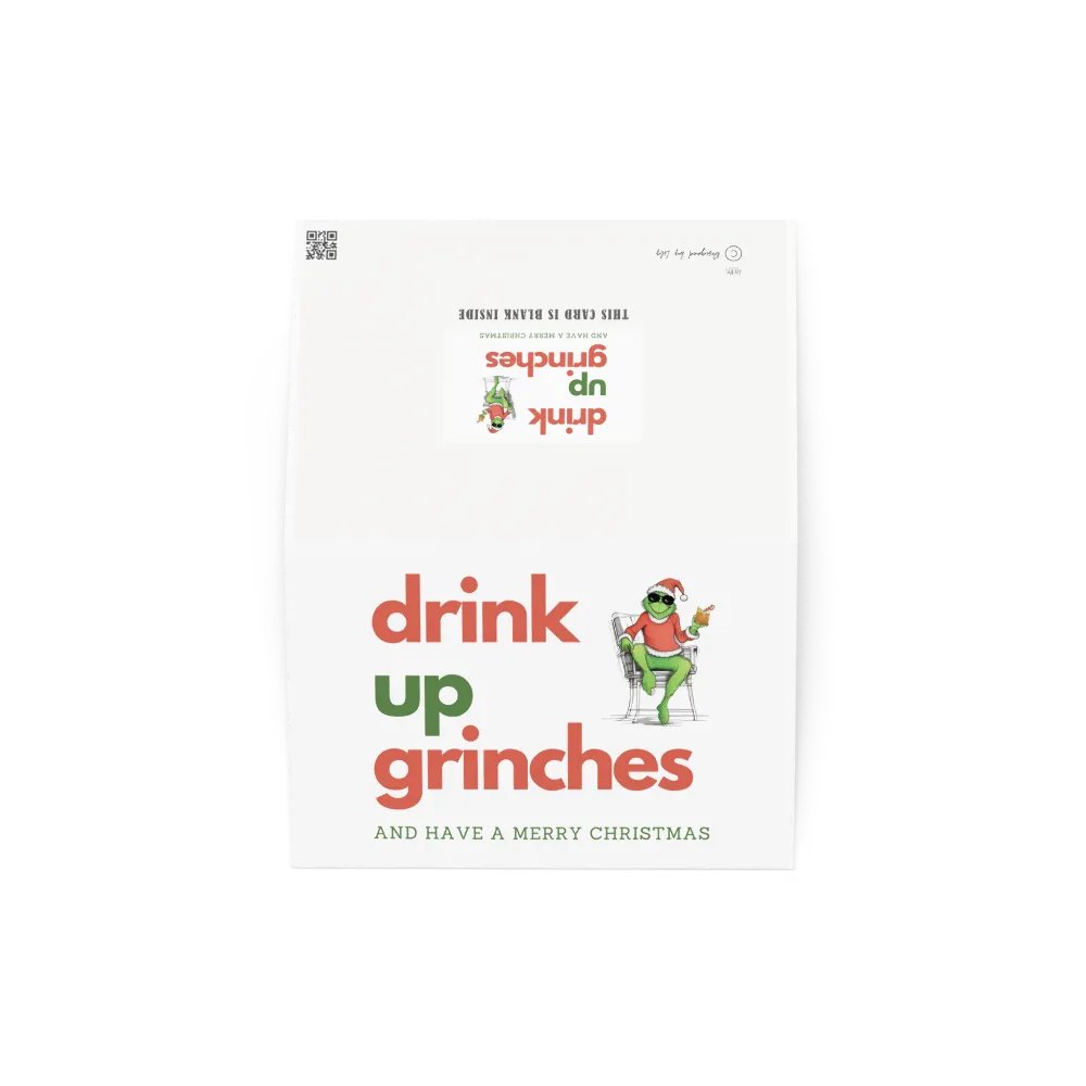 Drink Up Grinches Merry Christmas Greeting Card product image (4)