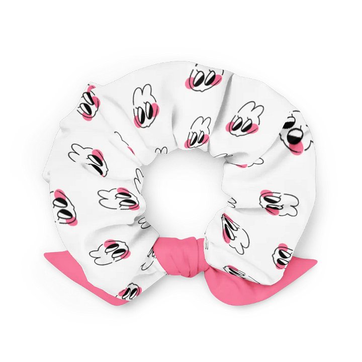 sneaky ⟡ printed scrunchie with bow [white] product image (2)