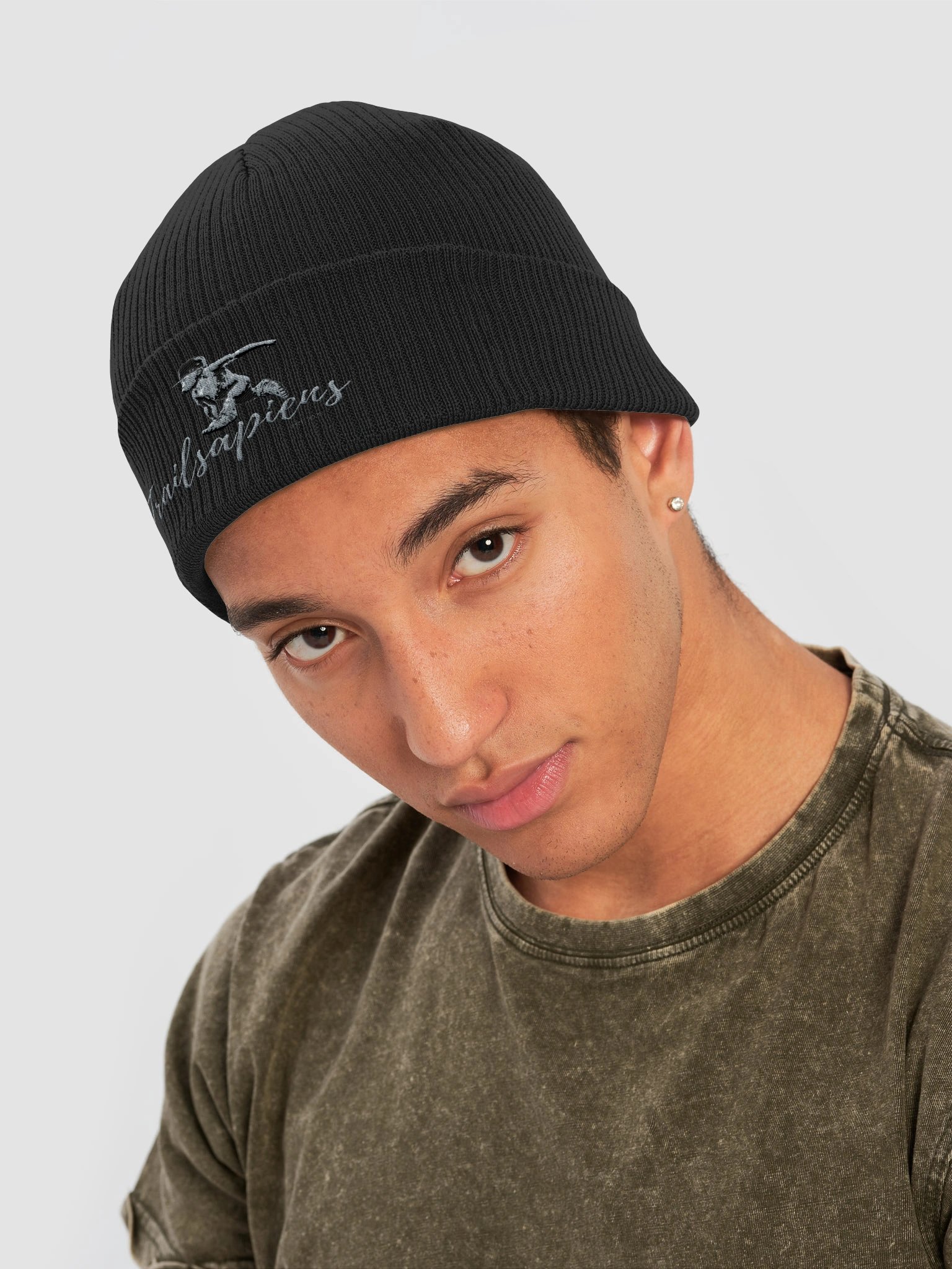 Organic Ribbed Beanie with Trailsapiens Logo product image (4)