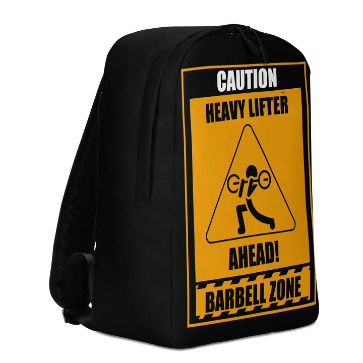 Caution Heavy Lifter Ahead Barbell Zone Backpack product image (2)