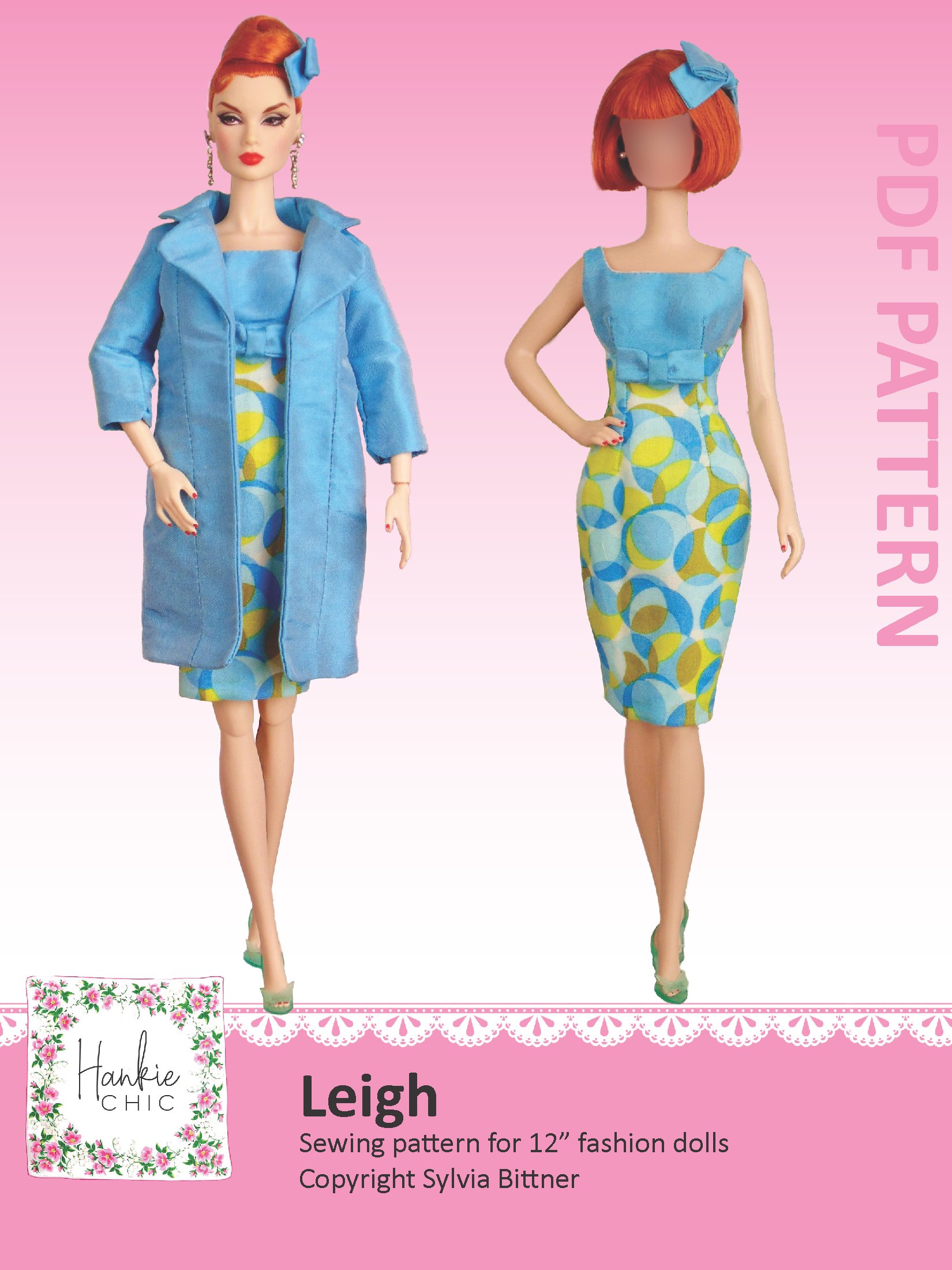 Leigh sewing pattern for 12" fashion dolls product image (1)