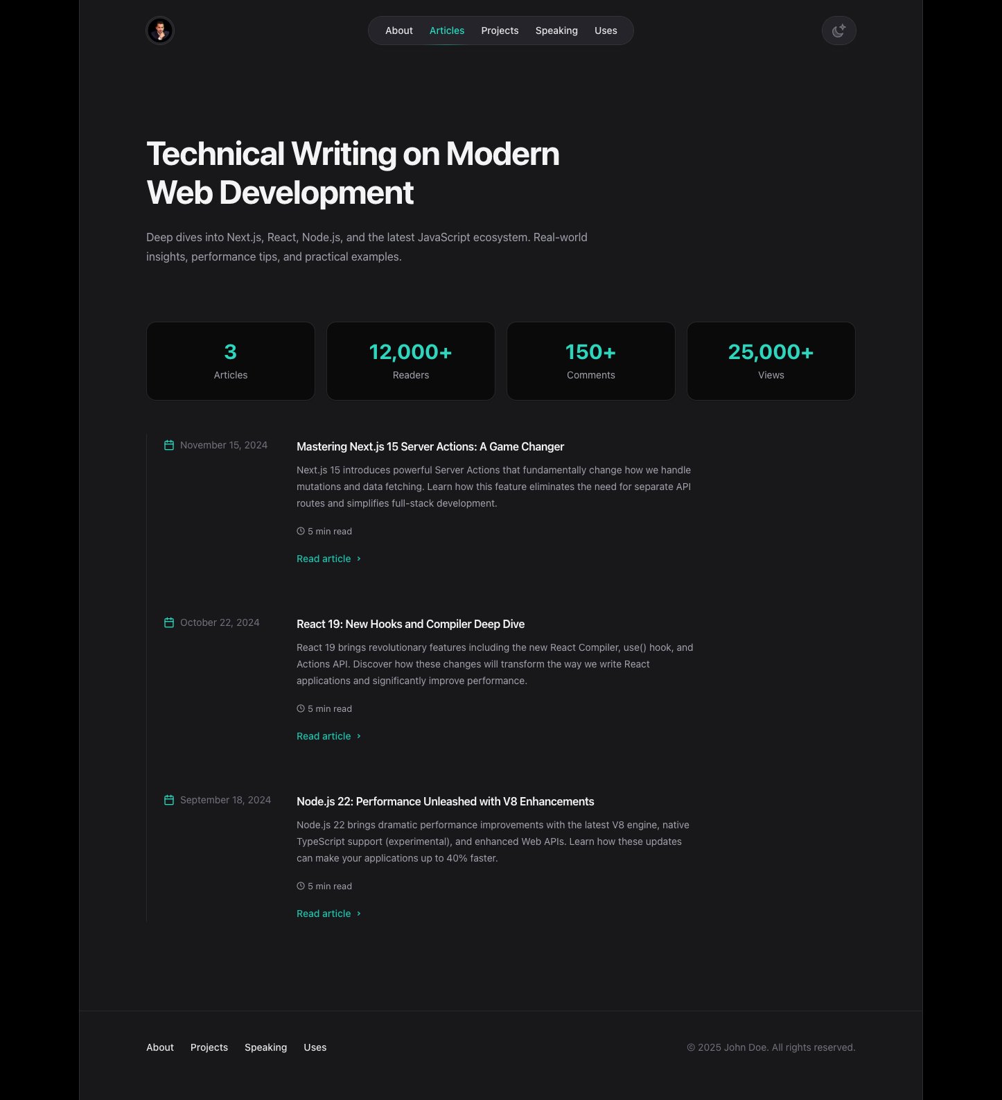 Modern Animated Portfolio Template - Next.js 16, TypeScript & Tailwind CSS v4 product image (3)