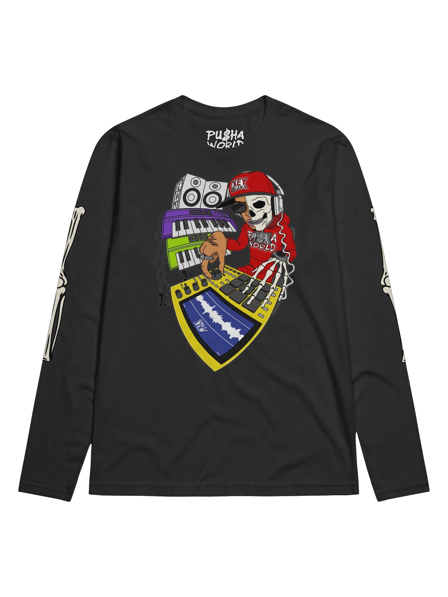 Key Pusha Skeleton Beatmaker Tee Long product image (1)