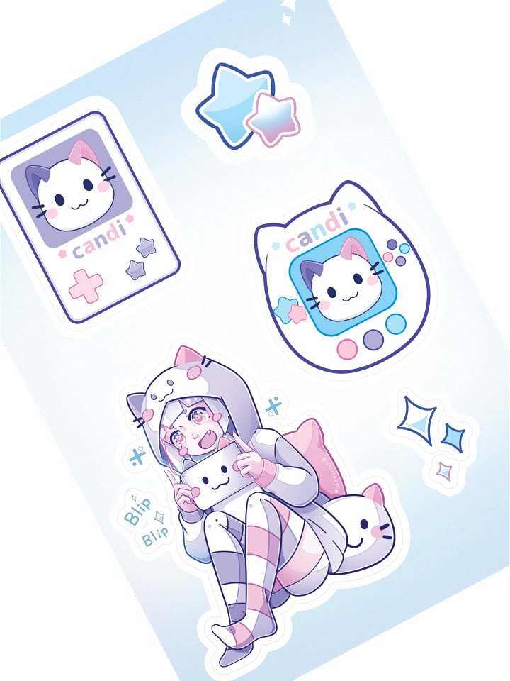 CandiCat Gamer Girl Sticker Sheet product image (1)