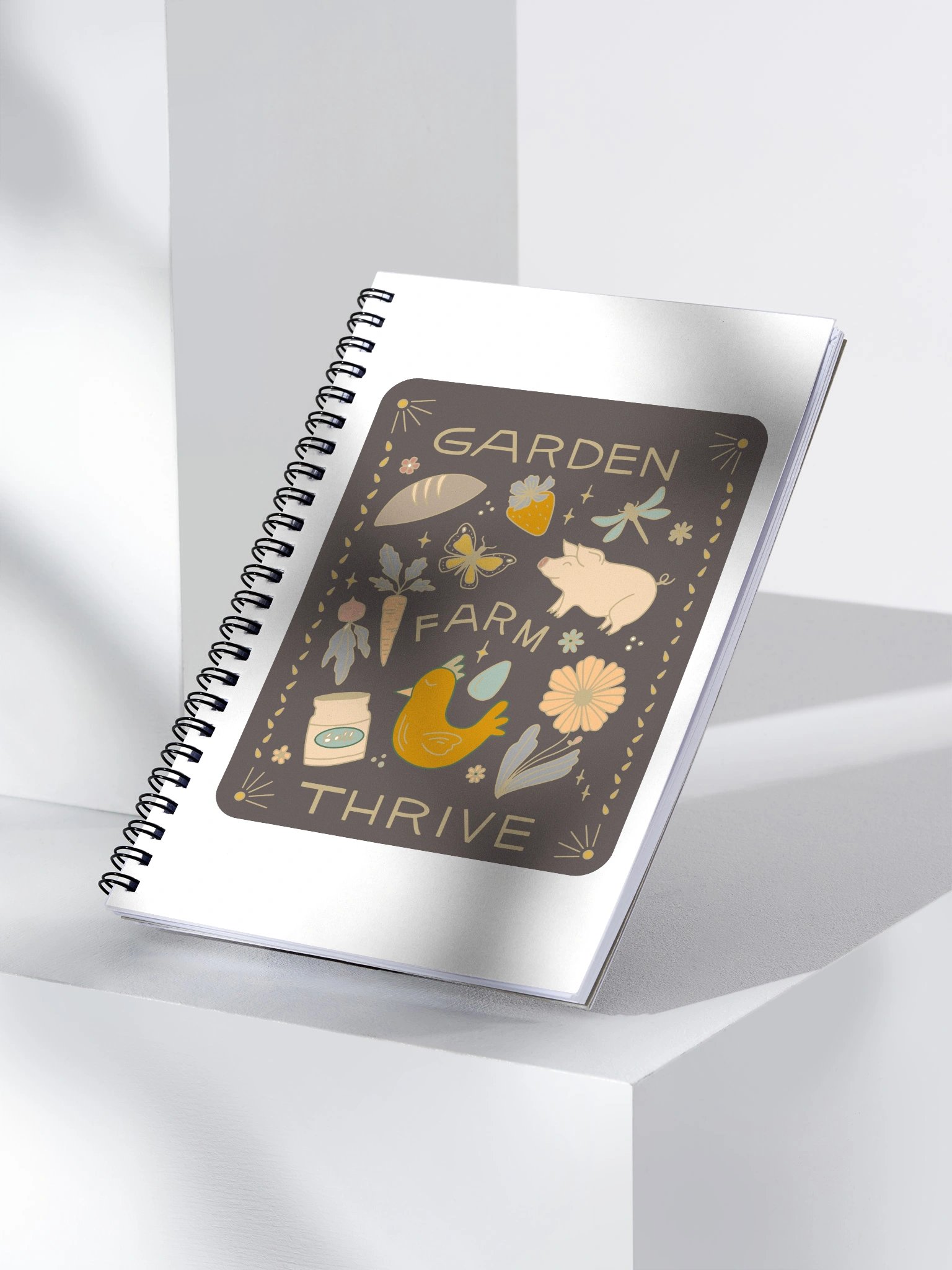 Brown Garden. Farm. Thrive. Illustrated Notebook product image (3)