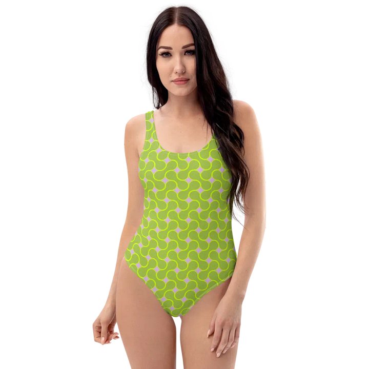 Lime Green Meatball Pattern Swimsuit product image (1)