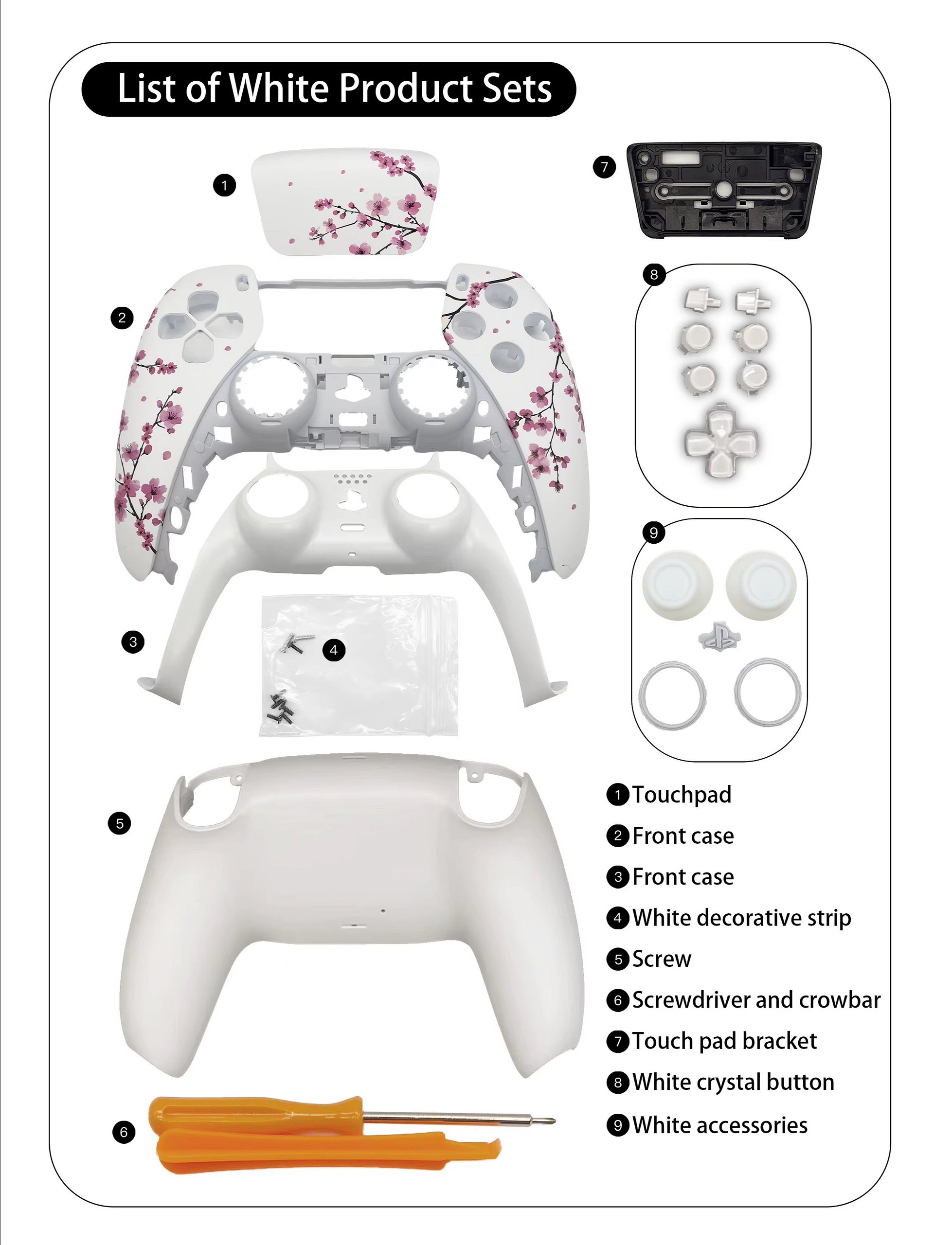 Pink Sakura PS5 Controller Shell Faceplate product image (3)