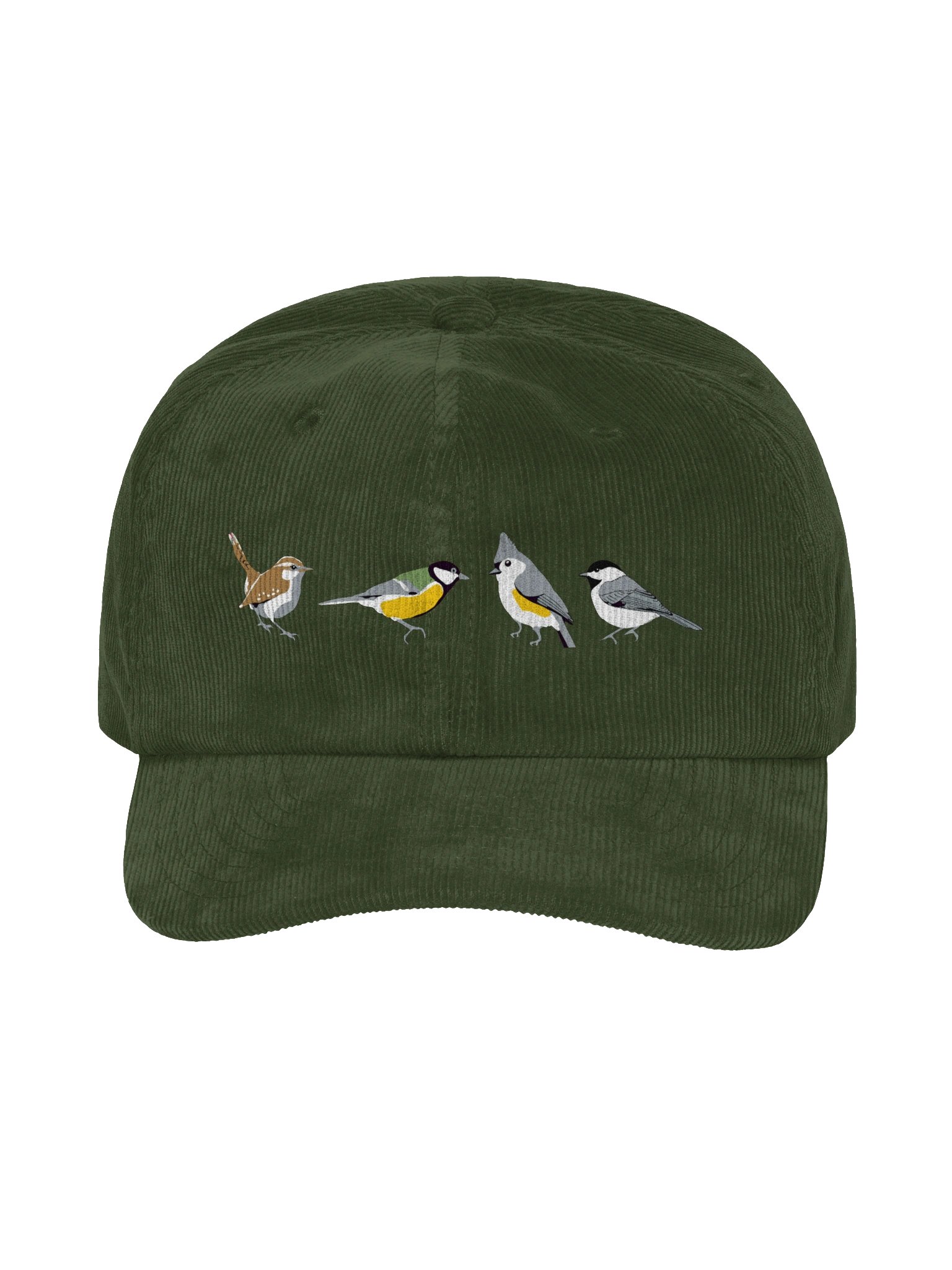 Backyard Birding DTF Printed Corduroy Hat | Carolina Wren, Great Tit, Tufted Titmouse & Chickadee product image (17)