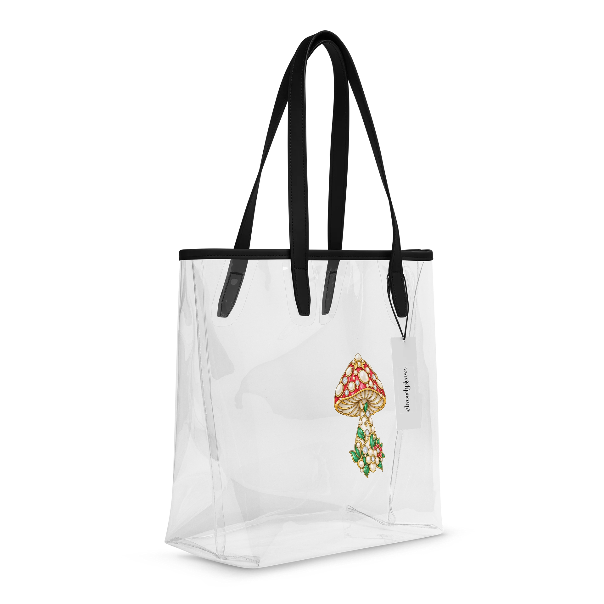 Jeweled Image Mushroom Brooch Clear Tote product image (6)