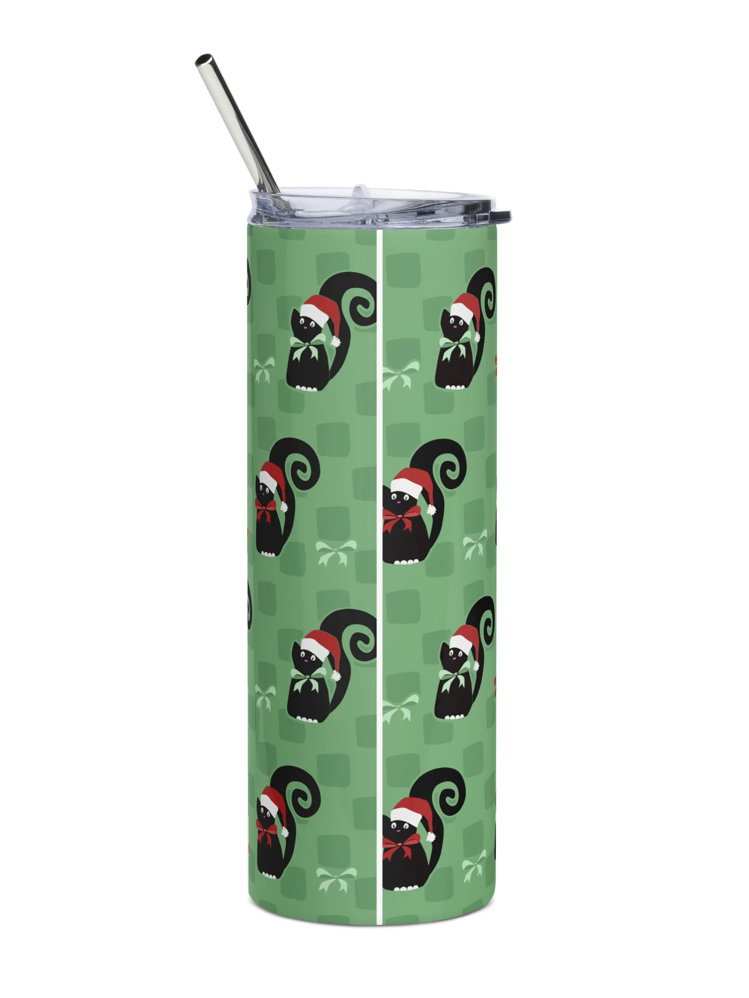 Christmas Kitties in a Row 20 oz Stainless Steel Tumbler – Green product image (12)