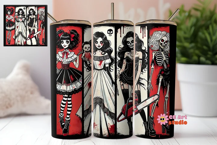 Halloween Sassy Creepy Skeleton Tumbler Wrap PNG product image (1)