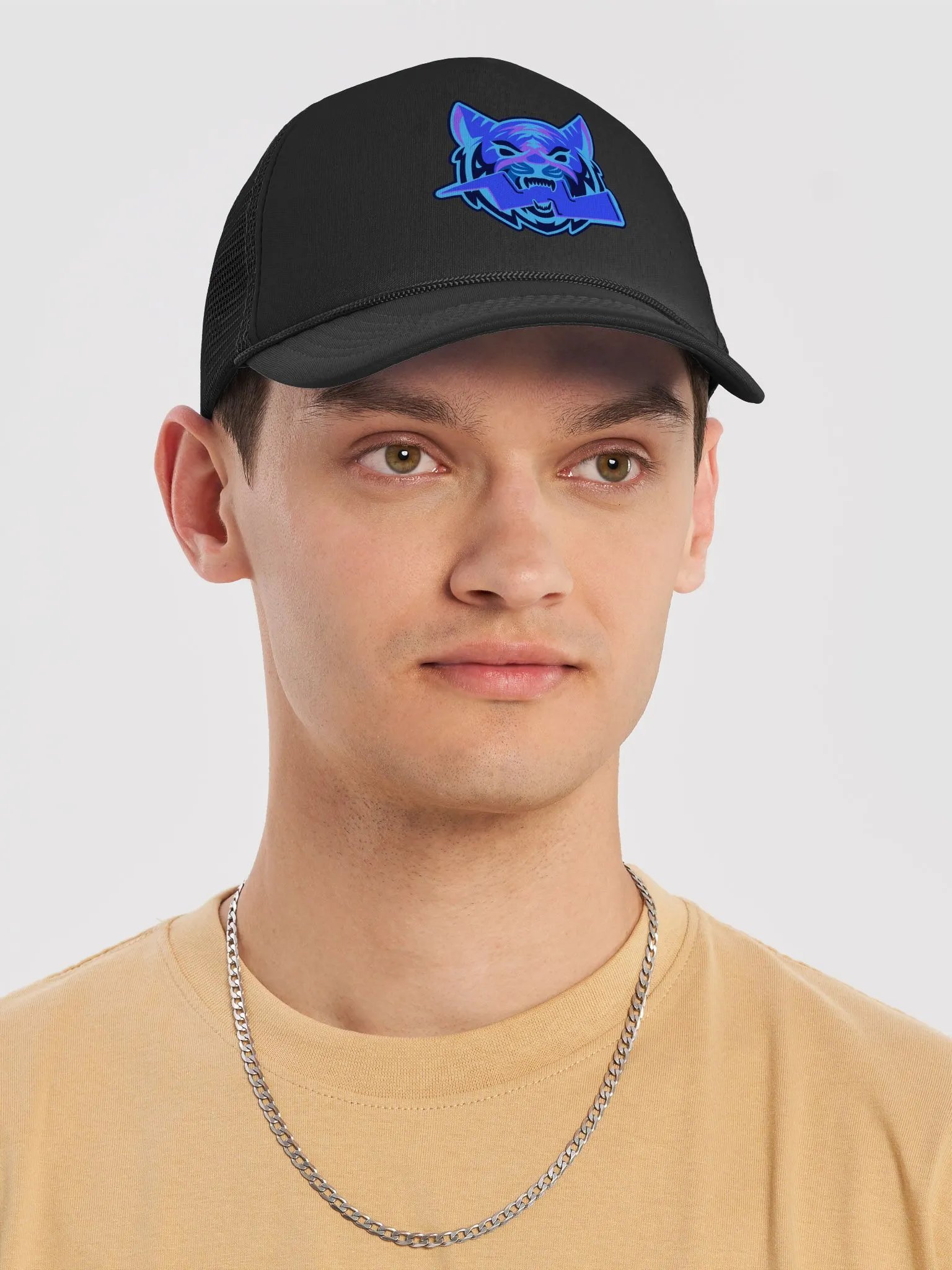 Blue Thunders Neon Emblem Trucker Hat product image (5)