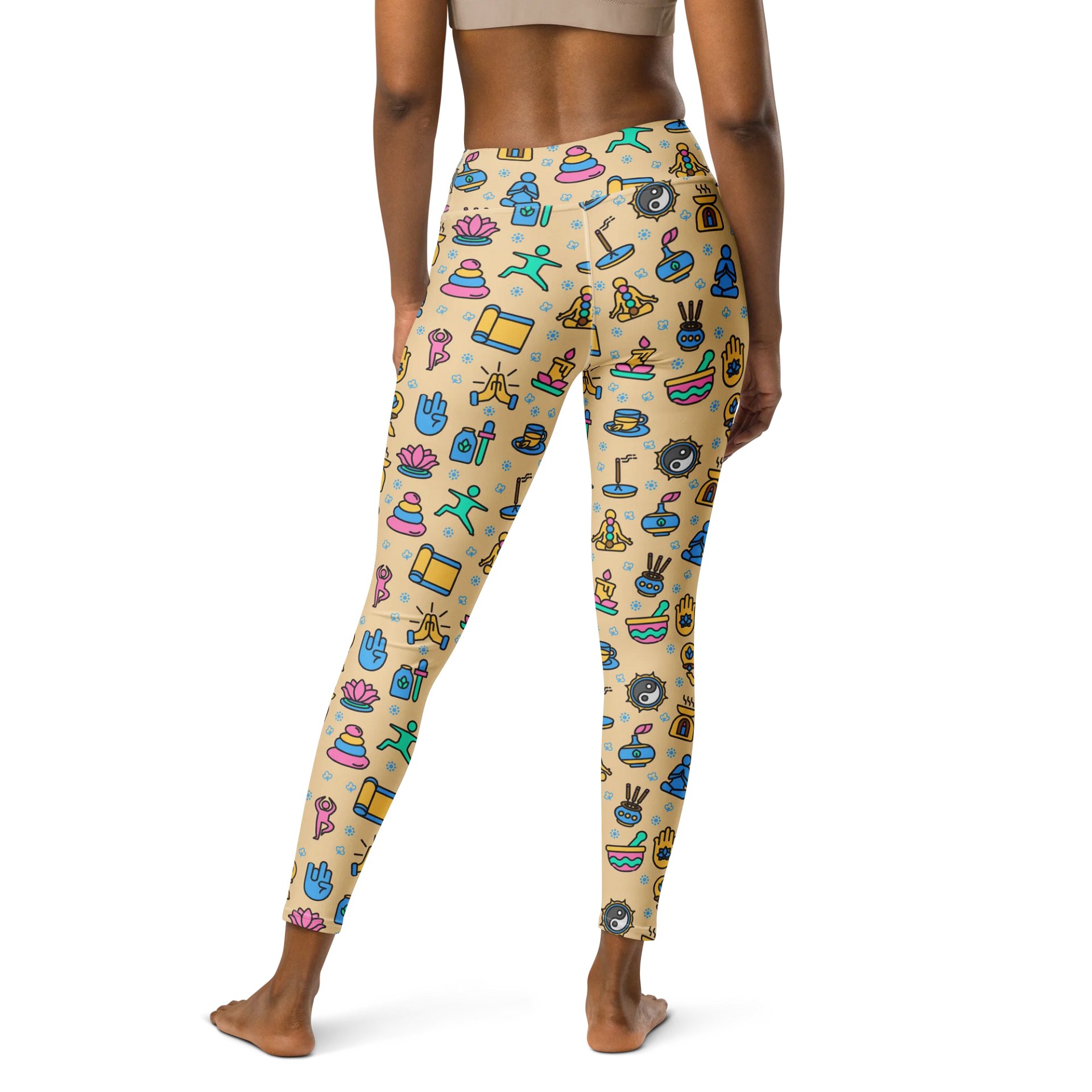 Serenity Flow High-Waisted Leggings - Yoga and Wellness Pattern Activewear product image (2)