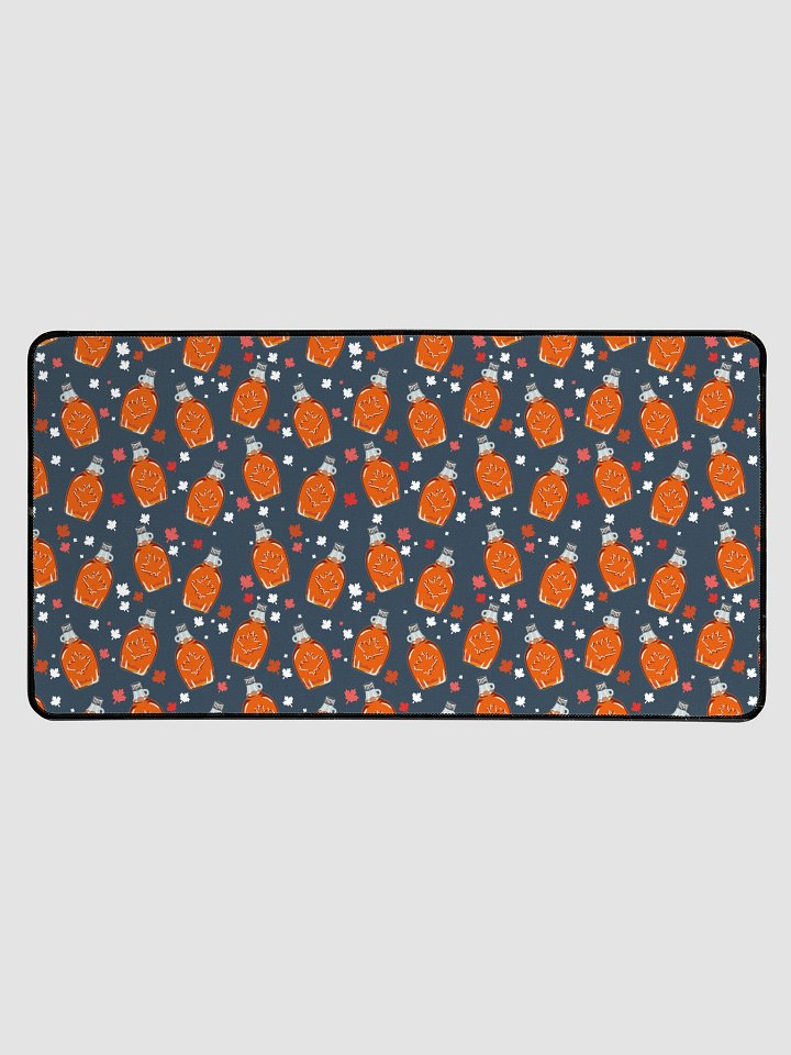 Canadian Maple Syrup Pattern Desk Mat, Navy product image (1)