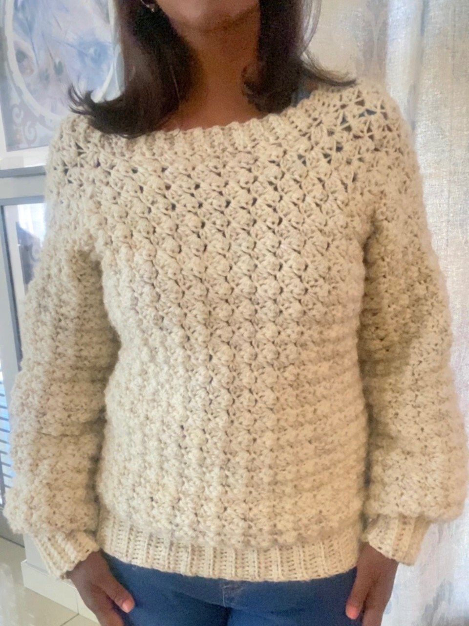 Crochet Raglan Sedge stitch Sweater Written Pattern product image (1)