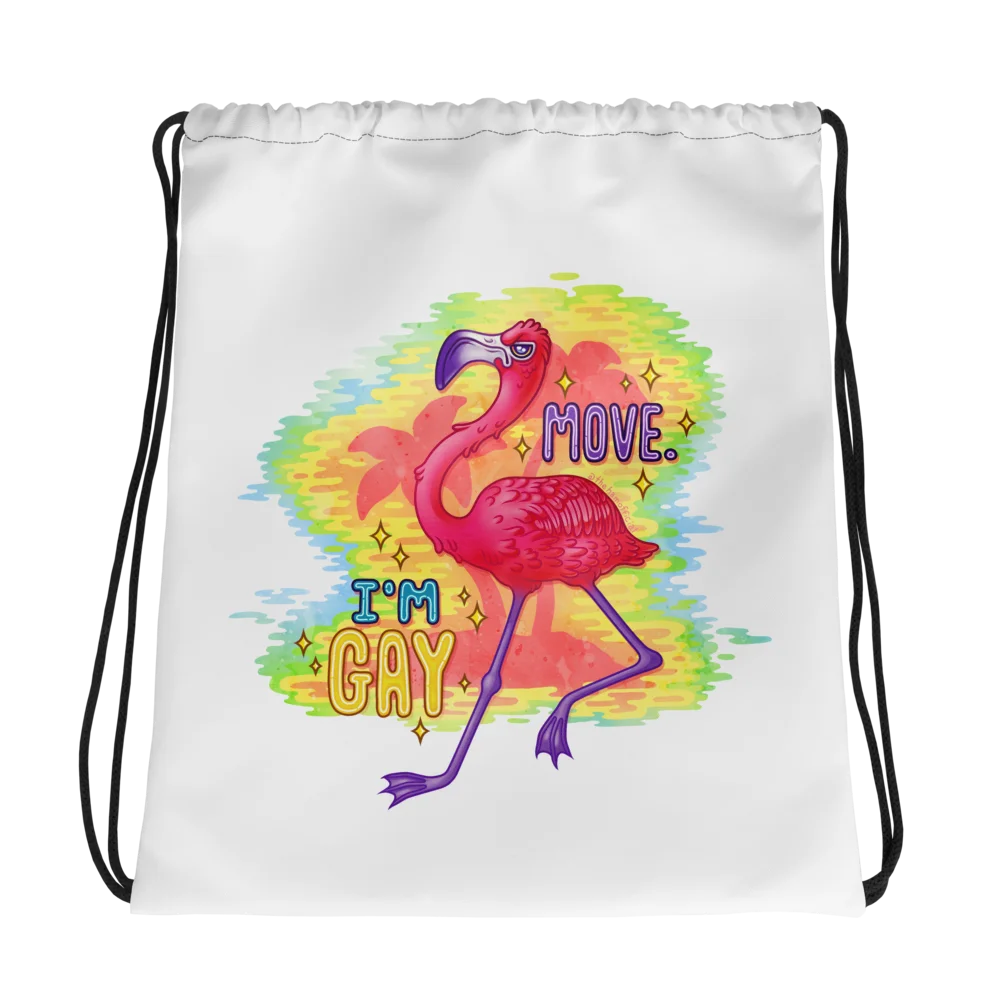 Move, I'm Gay Drawstring Bag product image (1)