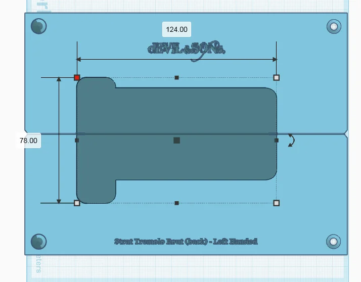 Stratocaster Tremolo Router Template LEFT HANDED (3D Print Files) product image (2)