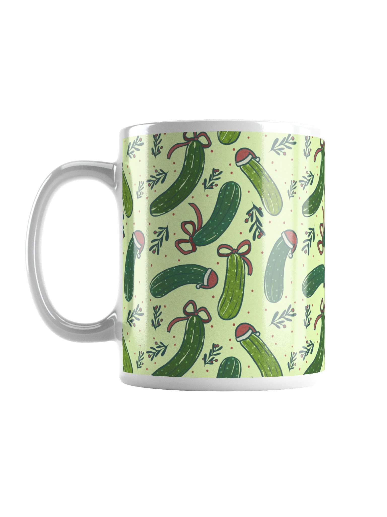 Funny Christmas Pickles Mug, Light Green product image (2)