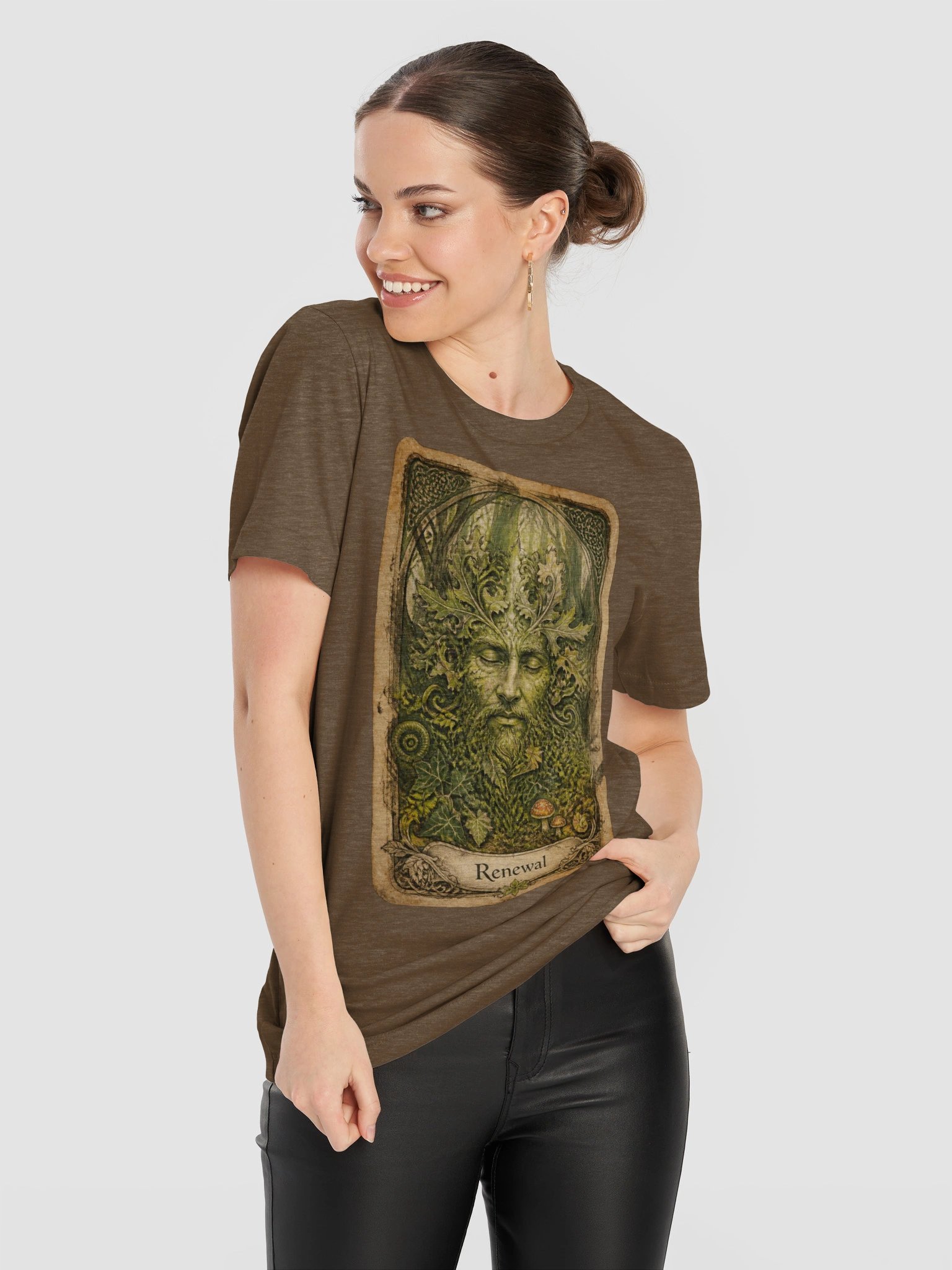 Green Man Tarot Inspired Shirt, Forest Spirit Renewal Graphic product image (12)