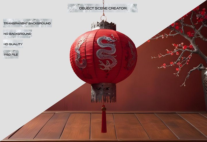 Chinese Silver Dragon Lantern – Lantern festival PNG product image (2)