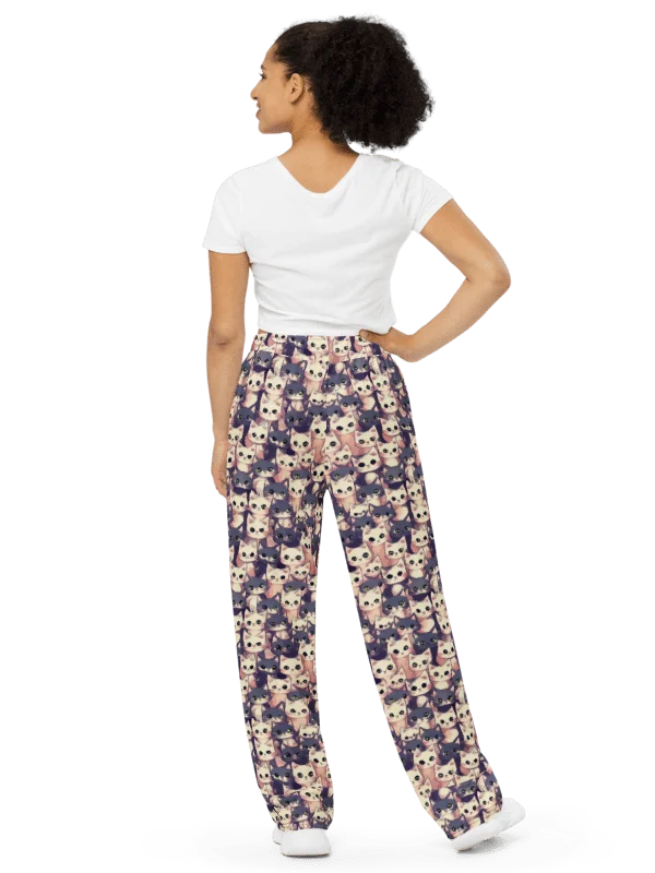 Whiskered Dreams Cozy Wide-Leg Pants product image (6)