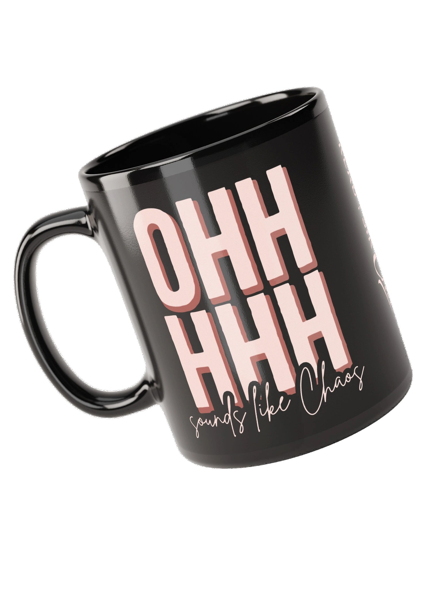 Ohhhhh Sounds Like Chaos Black Mug (Pink) product image (5)