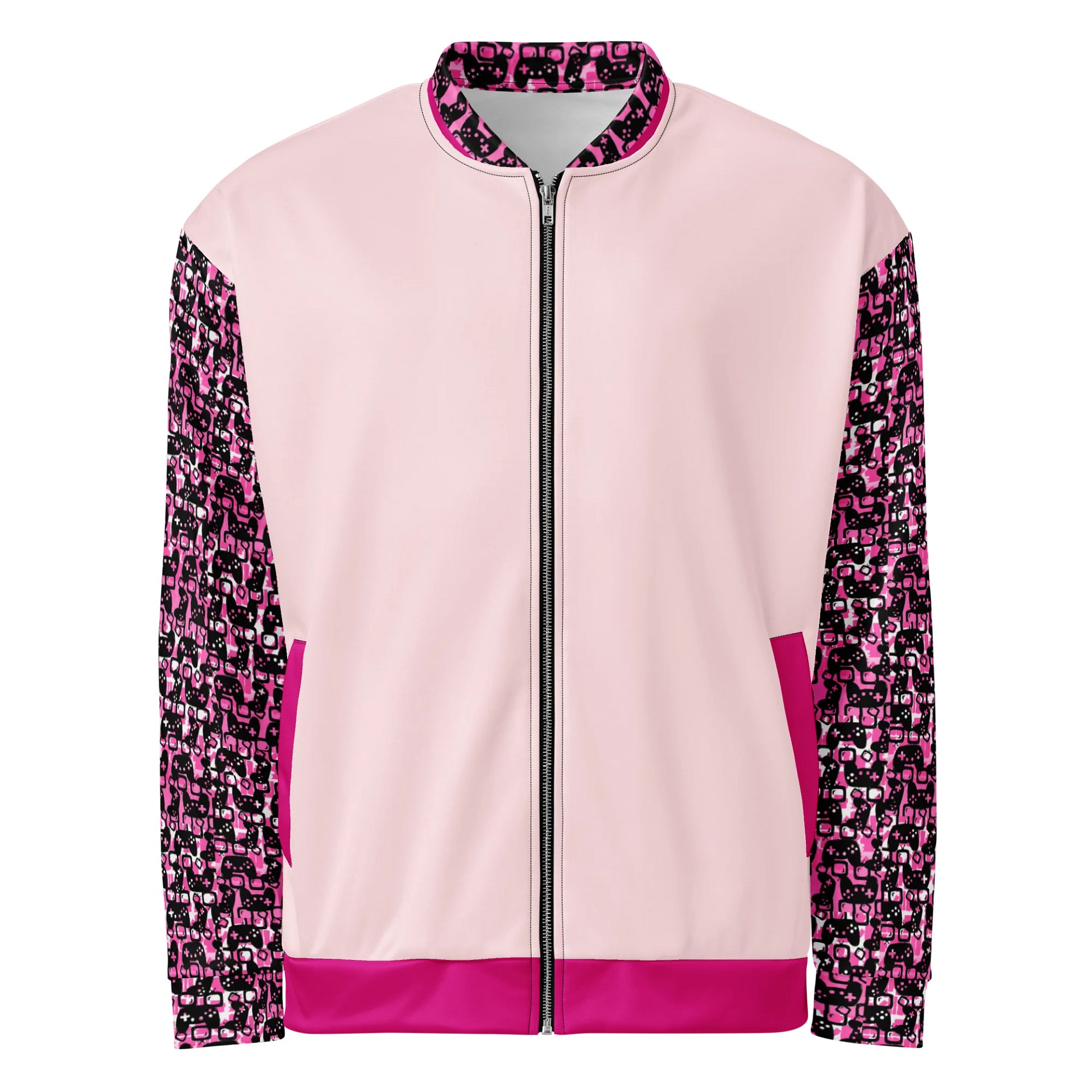 Experience Stories Unisex Bomber Jacket (Pink, Blush, and Black) product image (1)