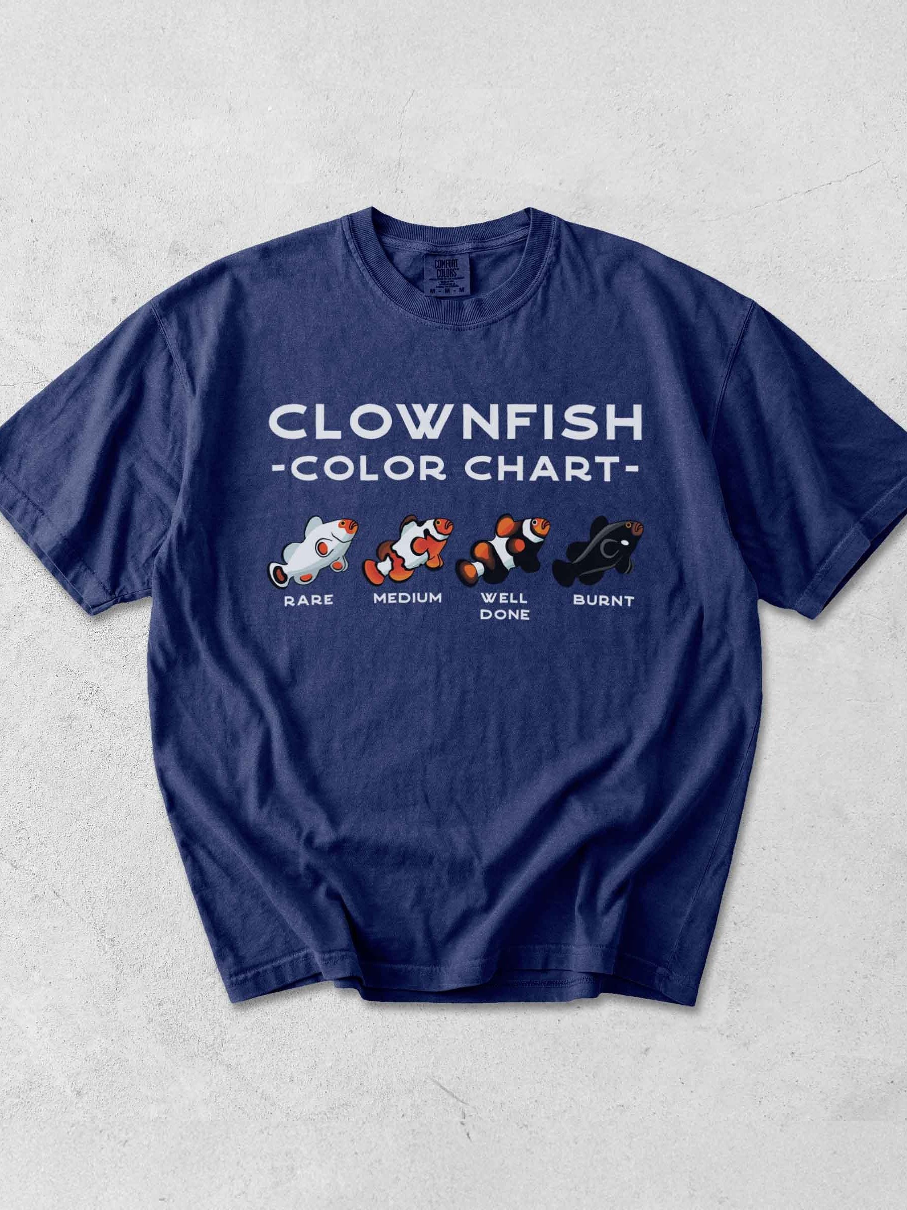 Clownfish Color Chart T-Shirt for Reef Aquarium Lovers product image (1)