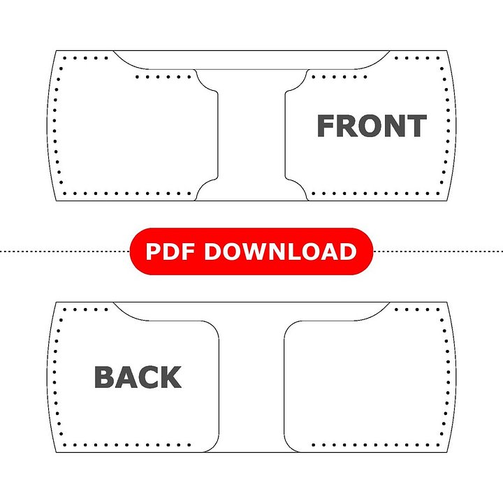Bifold Wallet 4 Card Pockets & Cash Pattern (PDF Template) product image (1)