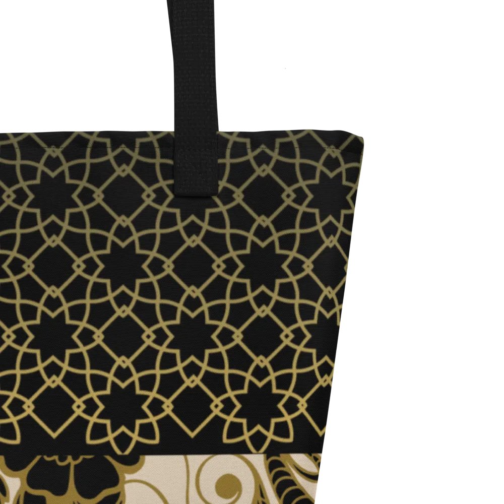 Black And Gold Patterned Tote Bag product image (3)