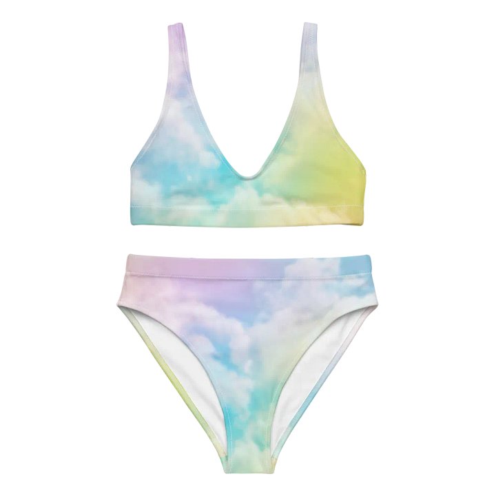 Blur cloud rainbow Design High Waisted Bikini - V5 product image (2)