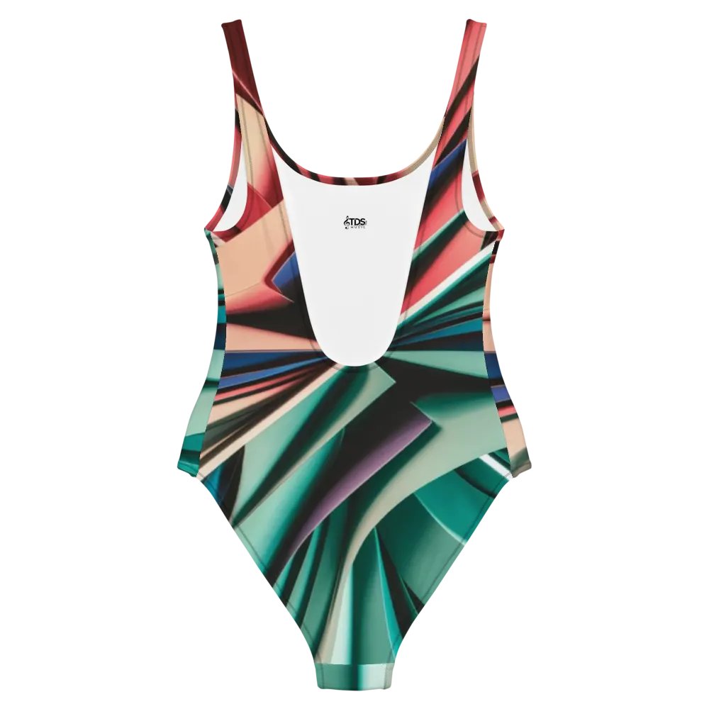 TDS Music Abstract One-Piece Swimsuit in Vibrant Colors (XS-3XL) product image (8)