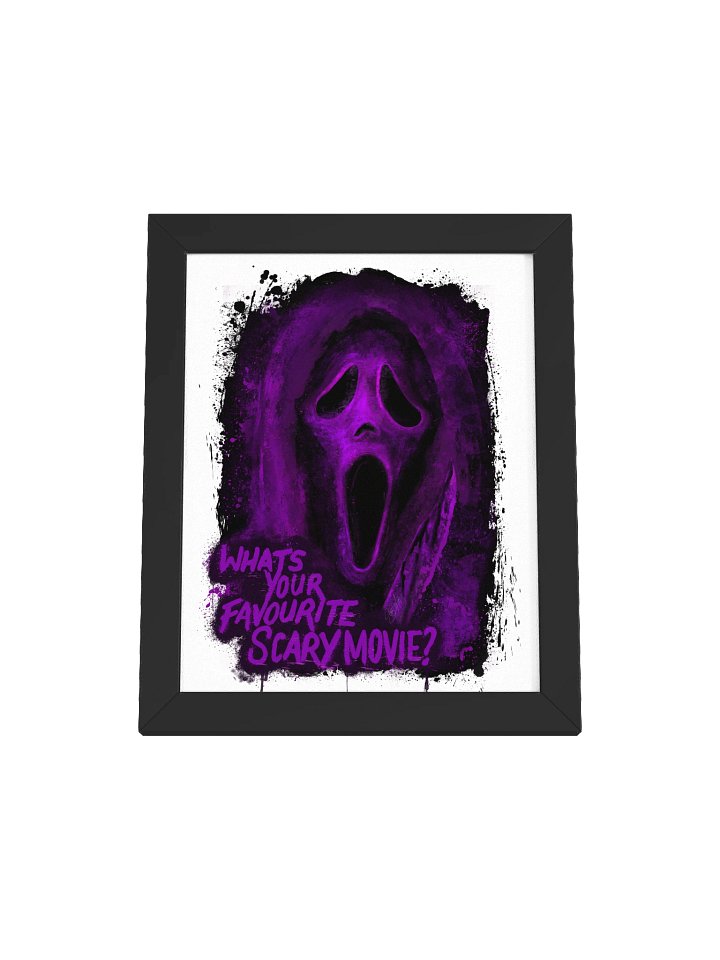 WHITE Framed Ghost Face Print (Purple) product image (1)