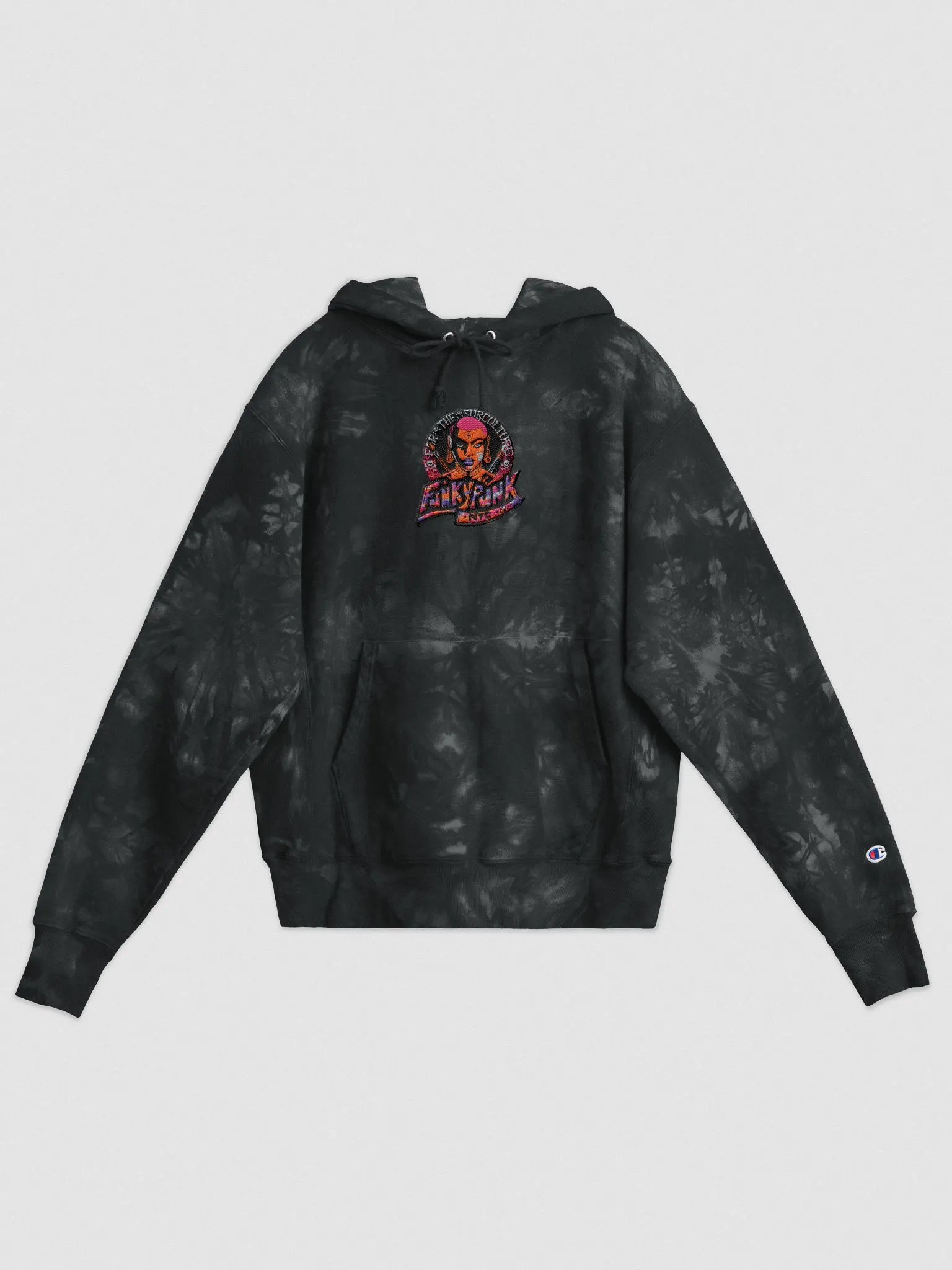 FunkyPunkNYC Embroidered Logo Tie-Dye Hoodie product image (1)