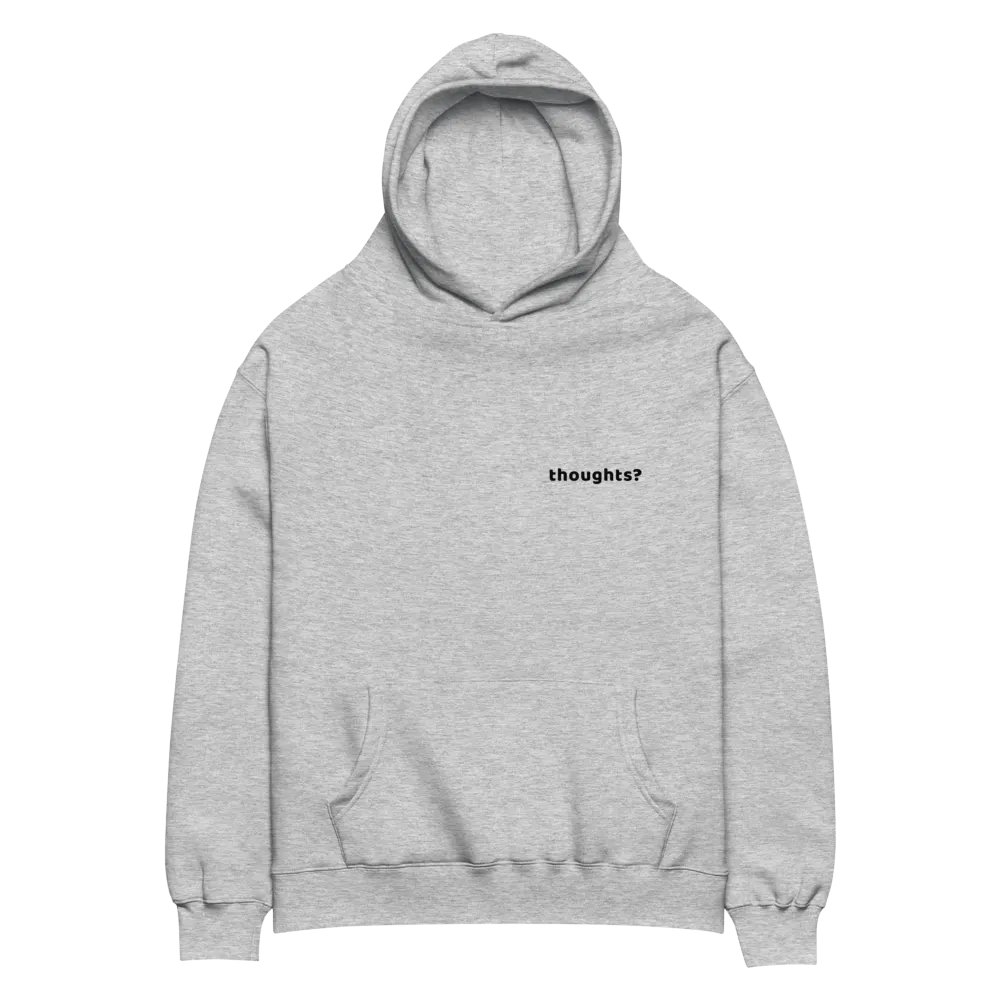 Thoughts Oversized Hoodie Back Graphic Black Text product image (3)
