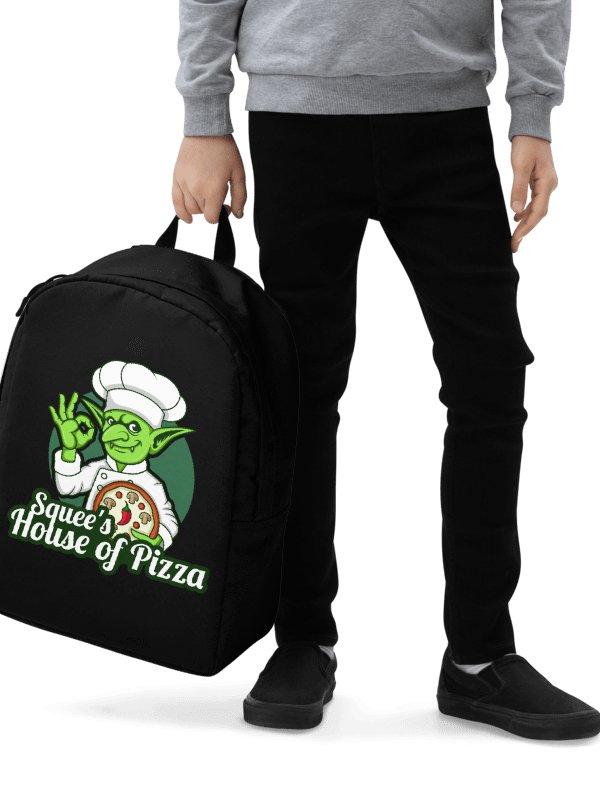 Squee’s House of Pizza Minimalist Backpack (Black) product image (4)