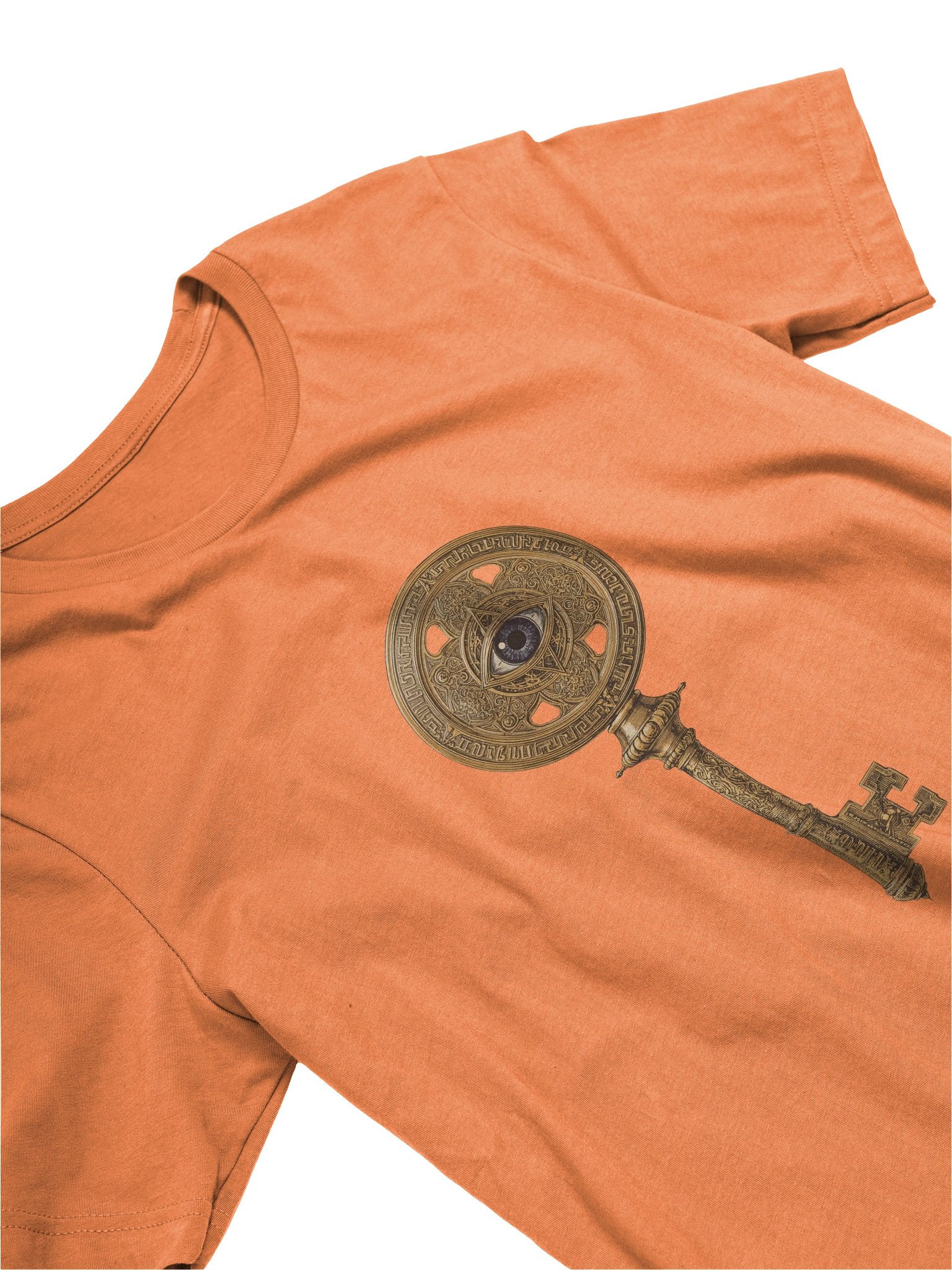 The Gatekeeper’s Key Classic T-Shirt – Front & Right Shoulder Print | Burnt Orange | Bella+Canvas 3001 product image (3)
