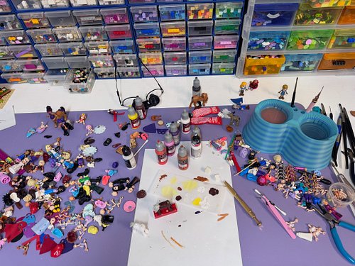 My desk right now. Trying frantically to get some customs finished but I just keep adding more and more things to them and th...