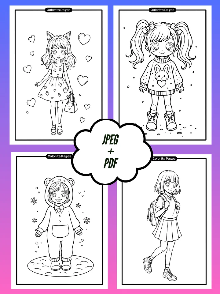Cute Girls - Coloring Pages product image (2)