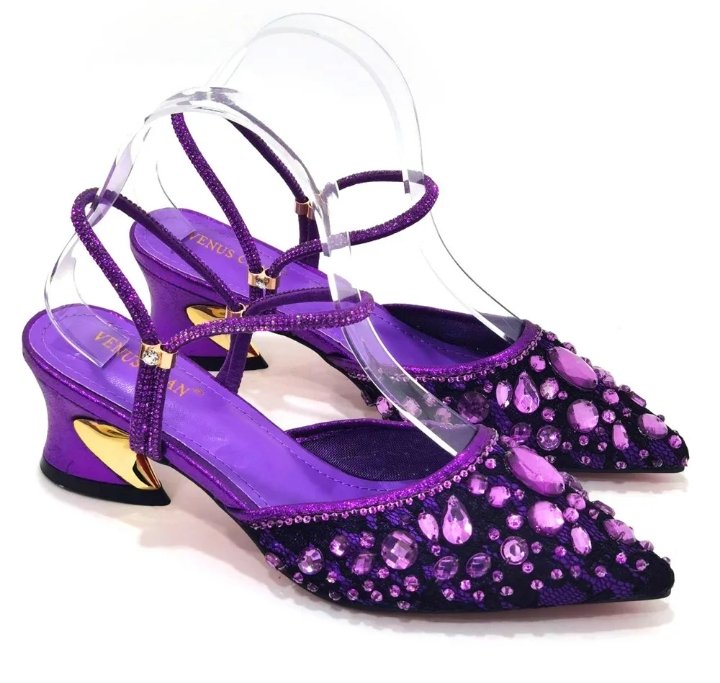 Luxury Women's Rhinestone Pointed-Toe High Heel Shoes and Matching Handbag Set – Elegant Slingback Pumps for Weddings, Parties & Evening Events product image (11)