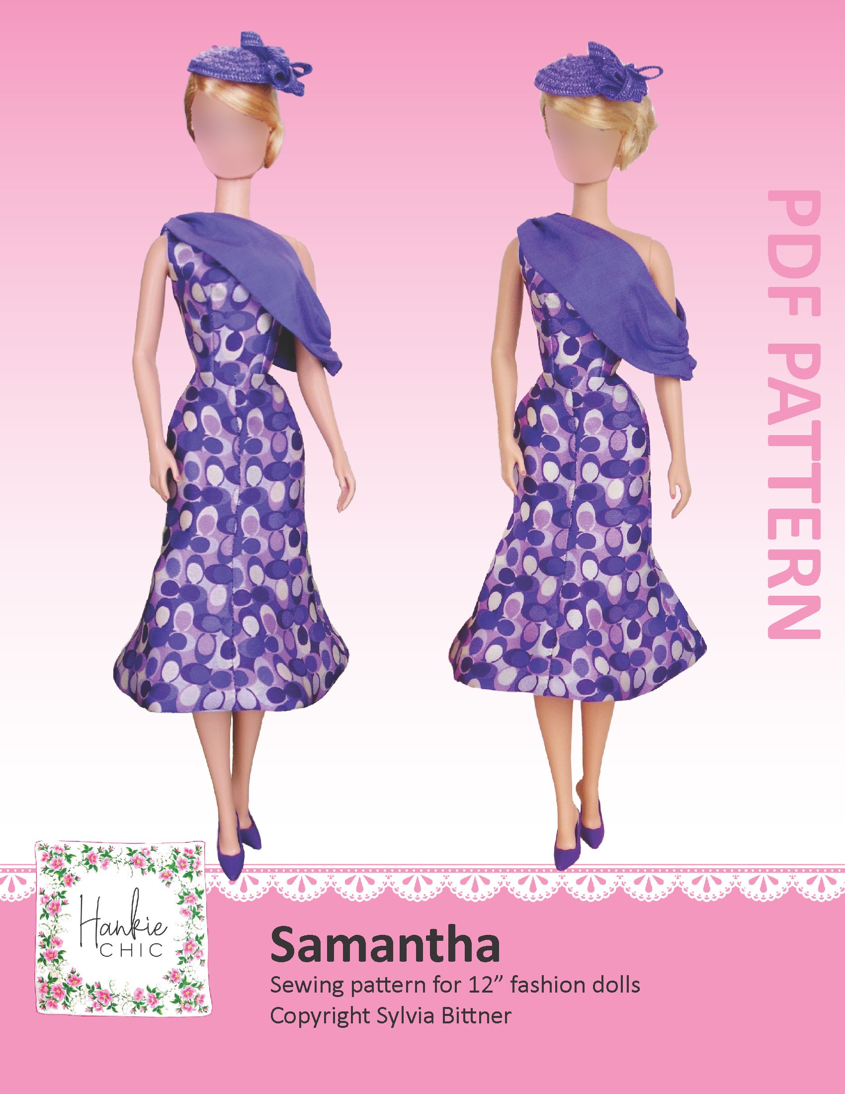 Samantha sewing pattern for 12" fashion dolls product image (1)